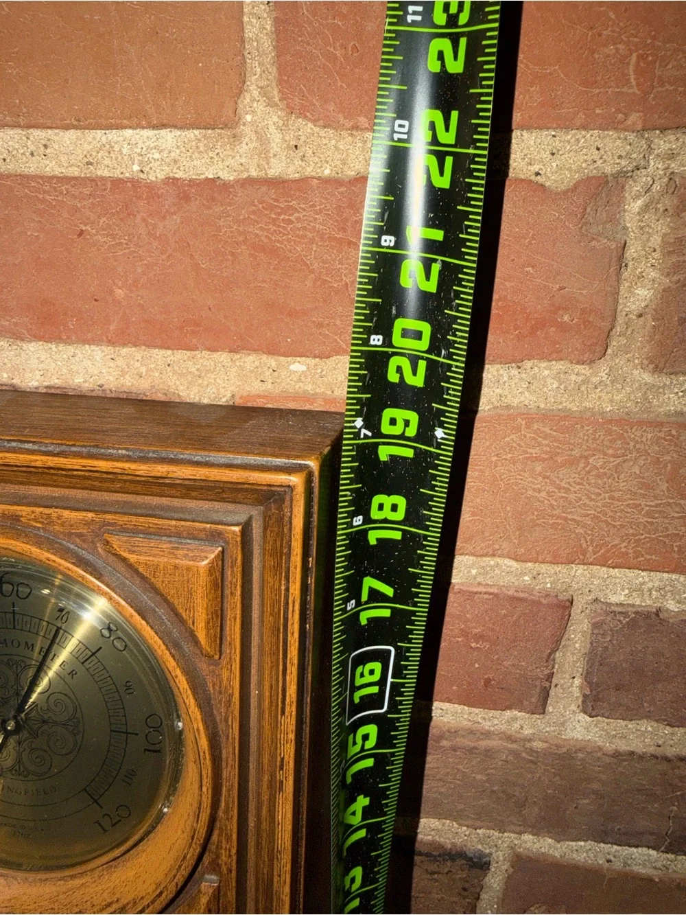Springfield Weather Station Wood Wall Barometer Thermometer Hygrometer 70s Vtg